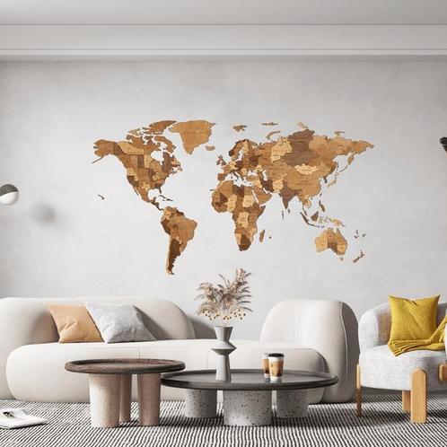 Wereldkaart Choco, Huis en Inrichting, Woonaccessoires | Wanddecoraties, Nieuw, Verzenden