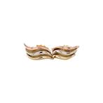 Tricolour gouden oorstekers 14 krt, Sieraden, Tassen en Uiterlijk, Oorbellen, Verzenden, Zo goed als nieuw, Goud