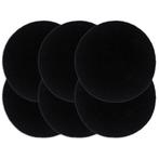 vidaXL Placemats 6 st rond 38 cm katoen effen zwart, Verzenden, Nieuw, Zwart