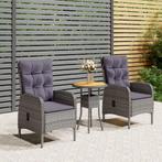 vidaXL 3-delige Tuinset poly rattan grijs, Tuin en Terras, Tuinsets en Loungesets, 2 zitplaatsen, Nieuw, Tuinset, Verzenden