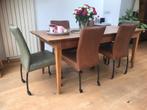 Set van 6 leren eetkamerstoelen - met wieltjes - diverse kle, Overige kleuren, Nieuw, Leer, Ophalen of Verzenden