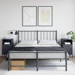vidaXL Nachtkastjes 2 st 36x39x68 cm staal antracietkleurig, Verzenden, Nieuw, Metaal of Aluminium