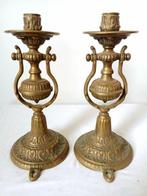 Kandelaar - Brons - 2 scheepskandelaars, Antiek en Kunst
