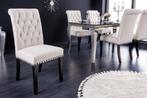 Design stoel CASTLE beige zwart structuurmateriaal houten, Huis en Inrichting, Stoelen, Nieuw, Ophalen of Verzenden