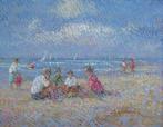 B. H. Slotman (1936) - Kinderen aan het strand., Antiek en Kunst, Kunst | Schilderijen | Klassiek