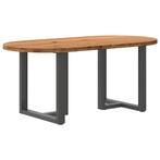 vidaXL Eettafel 180x90x74 cm ovaal massief eikenhout, Huis en Inrichting, Tafels | Eettafels, Verzenden, Nieuw