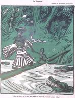 Spotprent Adolf Hitler als boeman in de voormalige koloni..., Antiek en Kunst, Verzenden