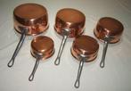 Een degelijke set van 5 koperen Franse pannen - Pan - Koper,
