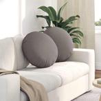vidaXL Zitkussens 2 pcs Taupe Ø50 x 19 cm Stof, Huis en Inrichting, Woonaccessoires | Kussens, Verzenden, Nieuw