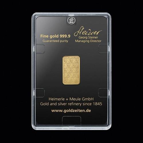 5 gram - Goud .999 - Heimerle + Meule, Germany - Verzegeld, Postzegels en Munten, Edelmetalen en Baren