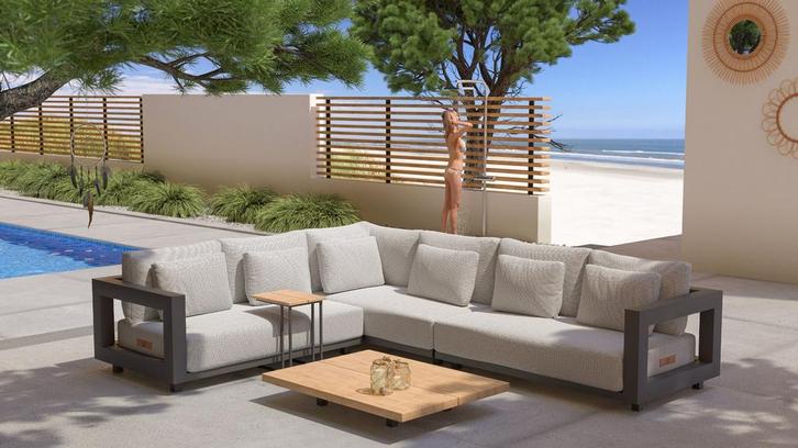 4 Seasons Outdoor Metropolitan loungeset met lange zijde, Tuin en Terras, Tuinsets en Loungesets, Ophalen of Verzenden