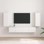 vidaXL TV Wandkast 2 pcs Wit 30 x 31 x 80 cm Bewerkt hout, Huis en Inrichting, Minder dan 50 cm, Verzenden, Nieuw, Minder dan 100 cm