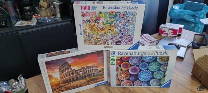 Bordspel - 3x Puzzle - Papier, Antiek en Kunst, Antiek | Overige Antiek