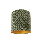 Velours lampenkap pauw dessin 40/40/40 gouden binnenkant, 25 tot 50 cm, Nieuw, Overige vormen, Overige kleuren