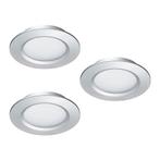 Ledisons LED-inbouwspot set 3 stuks Modena zilver 3W dimbaar, Huis en Inrichting, Nieuw