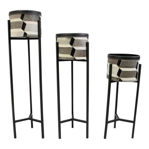 Bloempot op standaard illusion multikleur h55 h67 h80 (set, Huis en Inrichting, Woonaccessoires | Overige, Verzenden