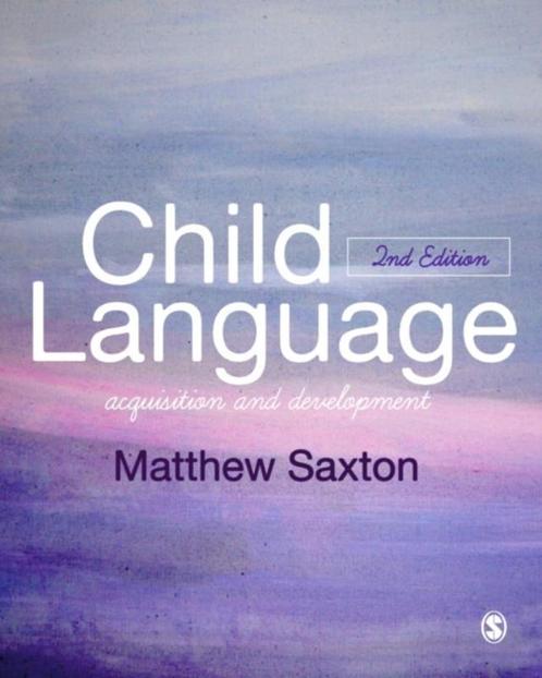 Child Language 9781446295625, Boeken, Studieboeken en Cursussen, Zo goed als nieuw, Verzenden