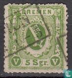 Bremen - Staat wapen onder een kroon in een sierlijke ova..., Postzegels en Munten, Verzenden, Gestempeld