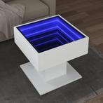 vidaXL Salontafel met LED 50x50x45 cm bewerkt hout wit, Verzenden, Nieuw, Overige houtsoorten, 50 tot 100 cm