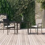 vidaXL 3-delige Tuinset met kussens poly rattan zwart, Tuin en Terras, Tuinsets en Loungesets, 2 zitplaatsen, Nieuw, Tuinset, Verzenden
