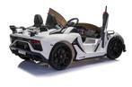 24V Lamborghini Aventador SVJ wit 2 pers leder eva 2.4ghz RC, Ophalen of Verzenden, Nieuw