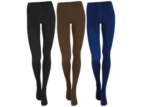 3-Pack - Dames Thermo maillot - Zwart/Bruin/Blauw, Kleding | Dames, Leggings, Maillots en Panty's, Verzenden
