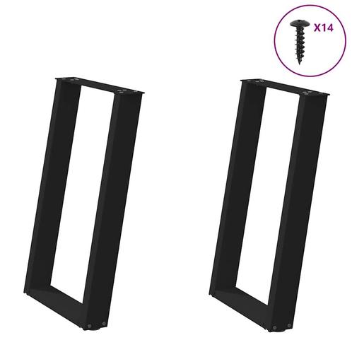 vidaXL Eettafelpoten 2 st U-vormig 50x(72-73) cm staal zwart, Huis en Inrichting, Tafelonderdelen, Nieuw, Verzenden