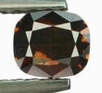 Diamant - 0.50 ct - Cushion - Natural Fancy Dark Orangy