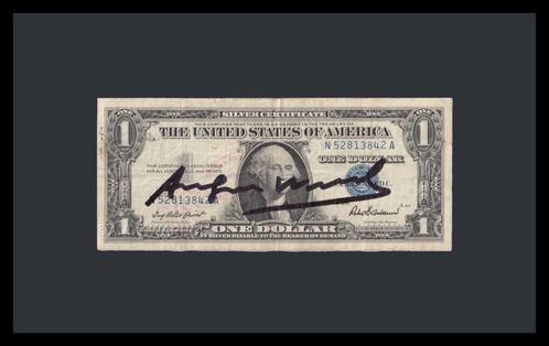 (After) Andy Warhol - 1 dollarbiljet gesigneerd, Antiek en Kunst, Kunst | Litho's en Zeefdrukken, Verzenden