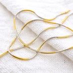 Bicolor gouden slangen schakel ketting | 45 cm (hanger), Sieraden, Tassen en Uiterlijk, Kettingen, Ophalen of Verzenden, Gebruikt