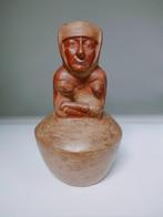 Pre-Columbiaanse Moche Keramische fles met sjamaan - met