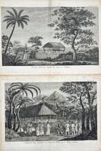 Captain James Cook - Set of 2 Prints with views of Tahiti -