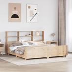 vidaXL Bed met boekenkast zonder matras massief hout 180x200, Eenpersoons, Verzenden, Wit, Nieuw