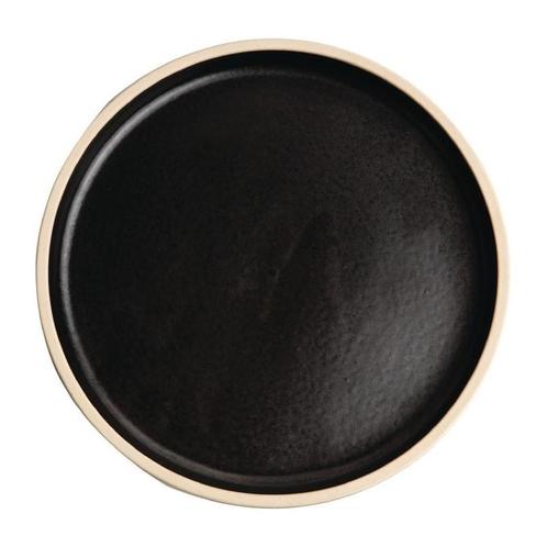 Olympia Canvas platte ronde borden zwart 18cm (6 stuks), Huis en Inrichting, Keuken | Bestek, Verzenden
