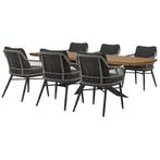 Catania Lido dining tuinset 240x110xH75 cm 7 delig antraciet, Tuin en Terras, Tuinsets en Loungesets, Ophalen of Verzenden, Nieuw