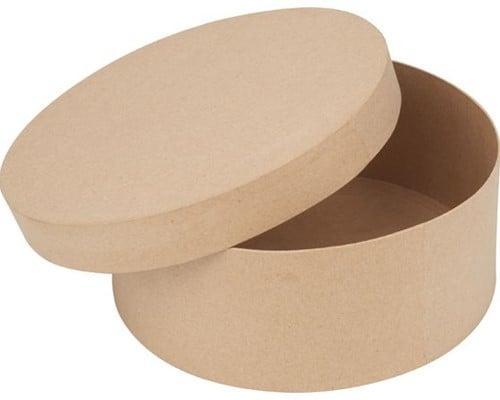 Bloemendoos Ronde papiermaché 19 cm, Hobby en Vrije tijd, Knutselen, Nieuw, Ophalen of Verzenden