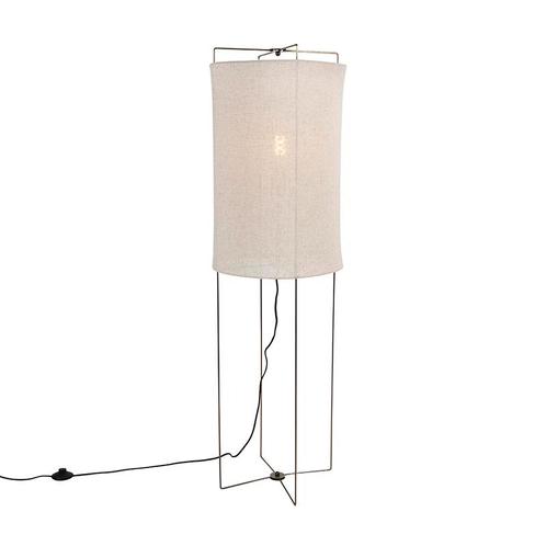 Design vloerlamp beige linnen kap - Rich, Huis en Inrichting, Lampen | Vloerlampen, Nieuw, Overige materialen, 100 tot 150 cm