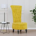vidaXL Stoel hoge rugleuning met knopen fluweel geel, Huis en Inrichting, Fauteuils, Verzenden, Nieuw