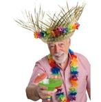 Rieten hoed met bloemen, Nieuw, Carnaval, Feestartikel, Verzenden