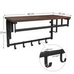 Wandrek - kapstok - 5 haken - plank - industrieel - zwart..., Huis en Inrichting, Woonaccessoires | Wandplanken en Boekenplanken