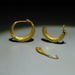 Oud-Romeins Goud, Steen Paar oorbellen. 1e - 3e eeuw na