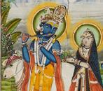 Indiase miniatuur met de afbeelding van de eeuwige geliefden