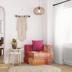 vidaXL Poef modulair met kussen patchwork stof, Verzenden, Nieuw
