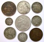 Chili. Type collection with 9 old coins 1887-1944 including