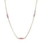 Gouden vintage gourmet collier met rozenkwarts 14 krt, Ophalen of Verzenden, Nieuw