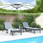 vidaXL Ligbedden 2 st 199,5x60x74 cm massief grenenhout, Tuin en Terras, Verzenden, Nieuw