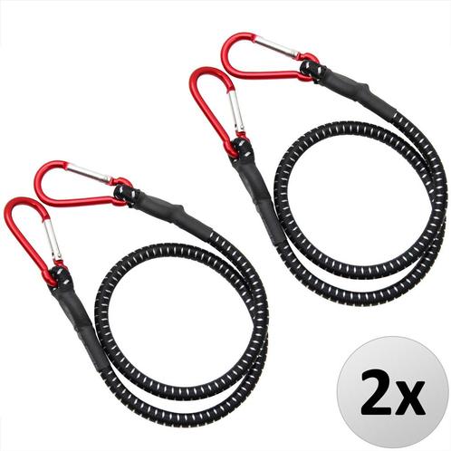 2 x Rubberen Bagagespin met karabijnhaak 100cm x 10 mm Ø, Auto diversen, Auto-accessoires, Nieuw, Verzenden