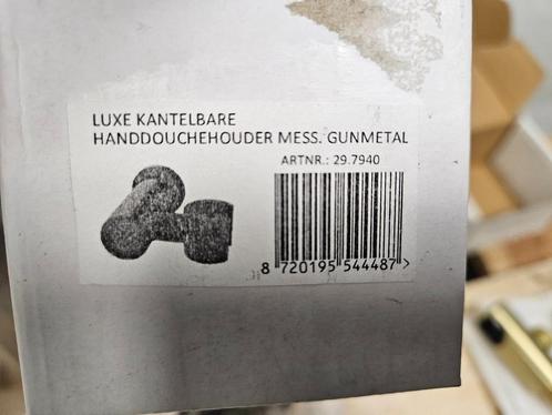 Luxe Handdouchehouder Wiesbaden Kantelbaar Gunmetal, Doe-het-zelf en Verbouw, Sanitair, Nieuw, Ophalen of Verzenden