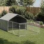 vidaXL Hondenkennel met ren 4x2x1,5 m gegalvaniseerd staal, Dieren en Toebehoren, Verzenden, Nieuw