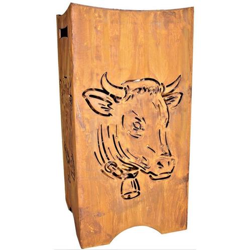 Vuurkolom | Vuurkorf met koeienkop voor tuin en terras | gem, Huis en Inrichting, Woonaccessoires | Wanddecoraties, Nieuw, Verzenden